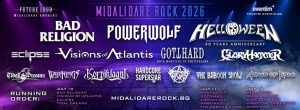 Eclipse, Ashes of Ares и Tidal Dreams са последните три банди на голямата сцена на Midalidare Rock In The Wine Valley 2026