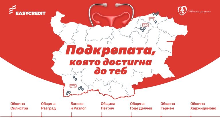 Мобилният кабинет на „Изи Кредит“ и фондация „Мечта за дете“ достигна до 16 населени места в осем общини