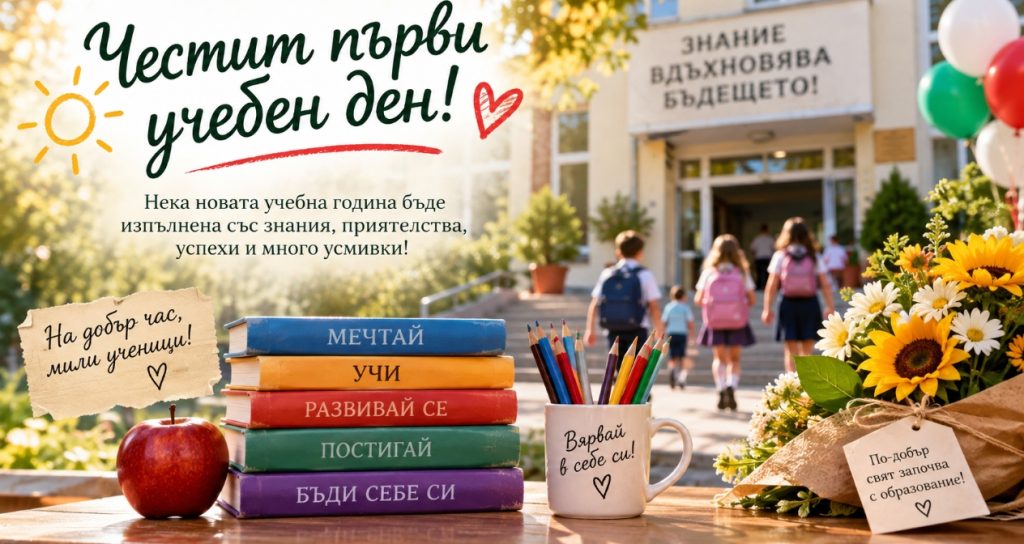 Честит първи учебен ден – ново начало, пълно с мечти и усмивки