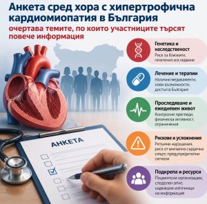 Анкета сред хора с хипертрофична кардиомиопатия в България очертава темите, по които участниците търсят повече информация