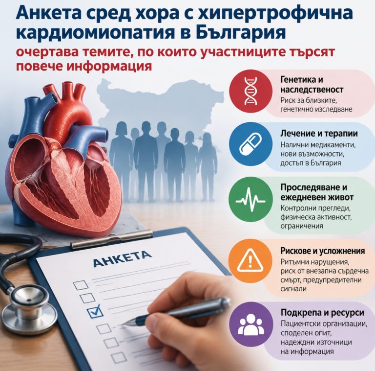 Анкета сред хора с хипертрофична кардиомиопатия в България очертава темите, по които участниците търсят повече информация